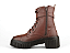 Bota Coturno Donna Lolita Salto Bloco Tira Com Fivela Cadarço Brown - Imagem 4