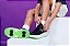 Tênis Infantil Anninha Tira Com Velcro Com Rodinhas Skate Preto/Verde Limao - Imagem 2