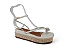 Sandalia Flat Flor De Lis Tira Com Fivela Com Adorno Com Strass Off White - Imagem 1