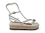 Sandalia Flat Flor De Lis Tira Com Fivela Com Adorno Com Strass Off White - Imagem 2