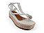Sandalia Flat Flor De Lis Tira Com Fivela Com Adorno Com Strass Off White - Imagem 6