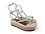 Sandalia Flat Flor De Lis Tira Com Fivela Com Adorno Com Strass Off White - Imagem 7