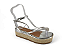 Sandalia Flat Flor De Lis Tira Com Fivela Com Adorno Com Strass Prata - Imagem 1