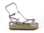 Sandalia Flat Flor De Lis Tira Com Fivela Com Adorno Com Strass Prata - Imagem 2