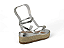 Sandalia Flat Flor De Lis Tira Com Fivela Com Adorno Com Strass Prata - Imagem 3