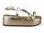 Sandalia Flat Flor De Lis Fivela Metalizada Com Adorno Prata - Imagem 2