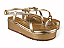 Sandalia Flat Flor De Lis Fivela Metalizada Com Adorno Ouro Light - Imagem 7