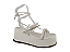 Sandalia Flor De Lis Salto Anabella Amarração Tira Com Strass Off White - Imagem 1