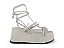 Sandalia Flor De Lis Salto Anabella Amarração Tira Com Strass Off White - Imagem 2