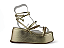 Sandalia Flor De Lis Salto Anabella Amarração Tira Strass Ouro Light - Imagem 2
