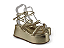 Sandalia Flor De Lis Salto Anabella Amarração Tira Com Strass Ouro Light - Imagem 7