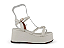 Sandalia Salto Anabella Flor De Lis Tira Com Fivela Off White - Imagem 2
