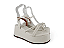 Sandalia Salto Anabella Flor De Lis Tira Com Fivela Off White - Imagem 7