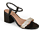 Sandalia Salto Bloco Via Scarpa Tira Com Cristal Preto - Imagem 1