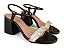 Sandalia Salto Bloco Via Scarpa Tira Com Cristal Preto - Imagem 8