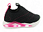 Tênis Meia Infantil Anninha Glitter Calce Fácil Com Led Preto/Pink - Imagem 8