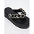 Chinelo Petite Jolie Flatform Bico Quadrado Correia Com Corrente Preto - Imagem 4