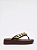 Chinelo Petite Jolie Flatform Bico Quadrado Correia Com Corrente Brown - Imagem 1