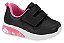 Tenis Molekinha Tira Com Velcro Solado Com Led Preto - Imagem 1