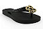 Chinelo Infantil Petite Jolie Fresh Tira Lisa Com Detalhe Dourado Preto - Imagem 2
