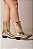 Bota Western Texana Salto Bloco Com Ziper Metalizada Oferta Dourado - Imagem 1