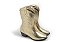 Bota Western Texana Salto Bloco Com Ziper Metalizada Dourado - Imagem 2