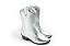 Bota Western Texana Salto Bloco Com Ziper Metalizada Oferta Prata - Imagem 2