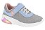 Tenis Infantil Molekinha Com Velcro Solado Com Led  Prata/Jeans - Imagem 1