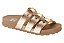 Sandalia Papete Moleca 3 Tiras Com Spike Piramide Ouro Rosado/Nude - Imagem 1