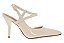 Scarpin Beira Rio Com Verniz Salto Fino Tiras Com Fivela Creme - Imagem 2