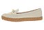 Sapatilha Moleca Bico Redondo Com Detalhe Dourado Branco Off - Imagem 4