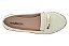Sapatilha Moleca Bico Redondo Com Detalhe Dourado Branco Off - Imagem 6