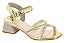 Sandalia Molekinha Tiras Com Strass Salto Bloco Com Gliter Metalizada  Dourado - Imagem 1