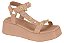 Sandalia Beira Rio Com Tachinhas Fechamento Em Velcro Nude - Imagem 1