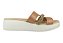 Tamanco Modare Calce Facil Flatform Tira Larga Com Strass Nude/Dourado - Imagem 2