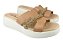 Tamanco Modare Calce Facil Flatform Tira Larga Com Strass Nude/Dourado - Imagem 4