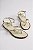 Sandália Feminina Littz Rasteira Tiira E Fivela  Off White/Ouro - Imagem 1