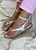 Sandalia Feminina Littz Com Fivela   Off White/Ouro - Imagem 2
