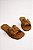 Sandalia Rasteira Feminina Littz Com Esferas Calce Facil Calf Ambar/Caramelo/Ouro Fosco - Imagem 1