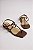 Tamanco Feminino Littz Com Salto Baixo E Fivela Calf Trufa/Ouro Fosco - Imagem 1
