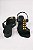 Sandalia Com Salto Bloco Tira Com Tachas Douradas Preto - Imagem 4