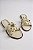 Rasteira Com Tiras Com Tachas Douradas Calce Facil Off White - Imagem 1