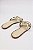 Rasteira Com Tiras Com Tachas Douradas Calce Facil Off White - Imagem 2