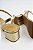 Sandalia Littz Metalizada Salto Geometrico Tira Com Strass Ouro Light - Imagem 2