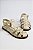 Sandália Moleca Com Tachas Douradas Confortável E Estilosa Para O Dia A Dia Branco Off - Imagem 4
