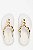 Chinelo Petite Jolie Rasteira Com Detalhes Dourados E Solado Confortável  White - Imagem 4