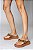 Chinelo Petite Jolie Flatform Bico Quadrado Correia Com Corrente Doce De Leite - Imagem 2