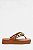 Chinelo Petite Jolie Flatform Bico Quadrado Correia Com Corrente Doce De Leite - Imagem 3