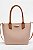 Bolsa Petite Jolie Bege Com Alças Marrons Estilo Tote Elegante E Versátil Crean - Imagem 1