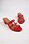 Tamanco Addan Feminino Com Salto Médio E Detalhes Em Tachas Douradas Vermelho - Imagem 1